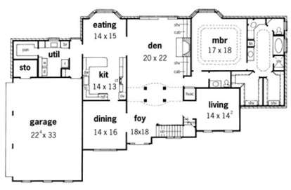 Floorplan 1 for House Plan #9035-00130