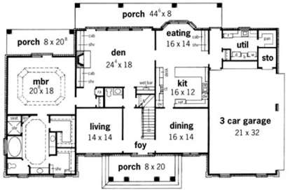 Floorplan 1 for House Plan #9035-00132