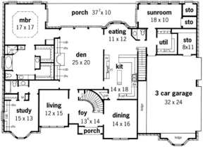 Floorplan 1 for House Plan #9035-00135