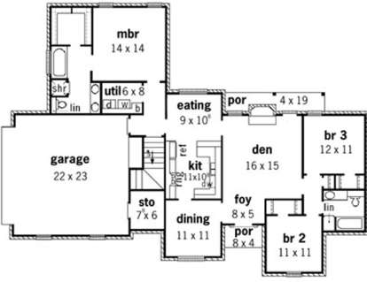 Floorplan 1 for House Plan #9035-00137