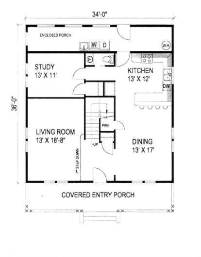 First Floor for House Plan #039-00248