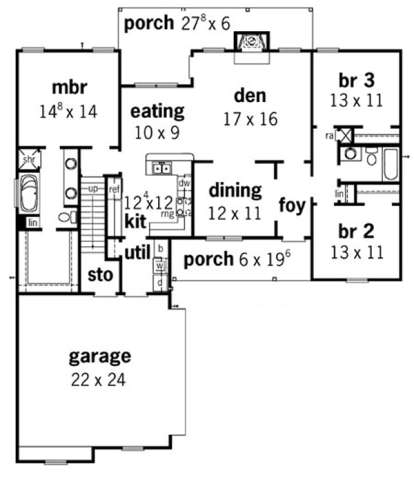 Floorplan 1 for House Plan #9035-00146