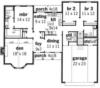 Floorplan 1 for House Plan #9035-00148