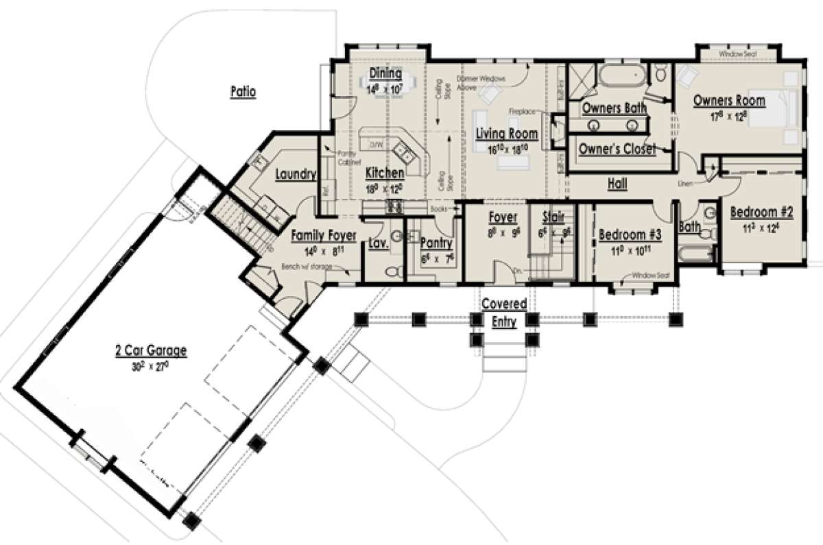 Floorplan 1 for House Plan #7806-00009