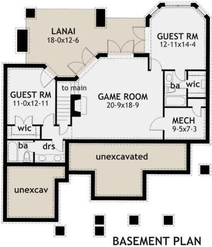 Basement for House Plan #9401-00003