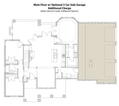 Main Floor w/ 3 Car Garage Option for House Plan #9401-00003
