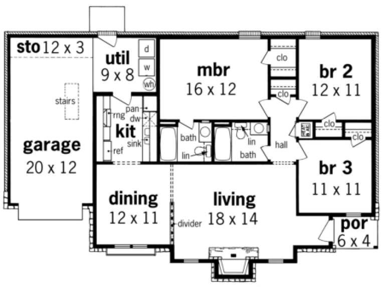 House Plan House Plan #1542 Drawing 1