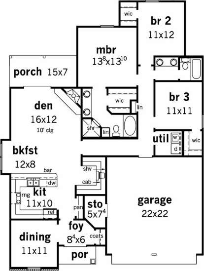 Floorplan1 for House Plan #9035-00164