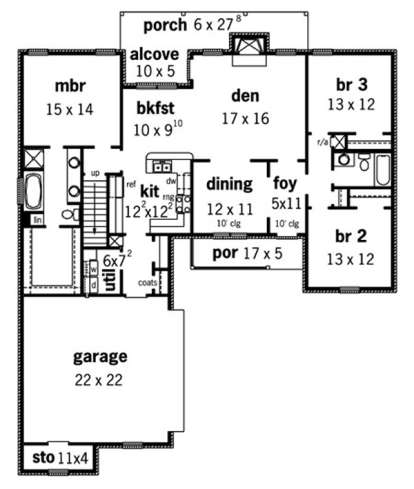 Floorplan 1 for House Plan #9035-00175
