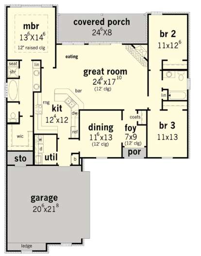 Floorplan 1 for House Plan #9035-00178