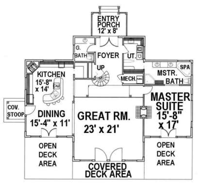 First Floor for House Plan #039-00250