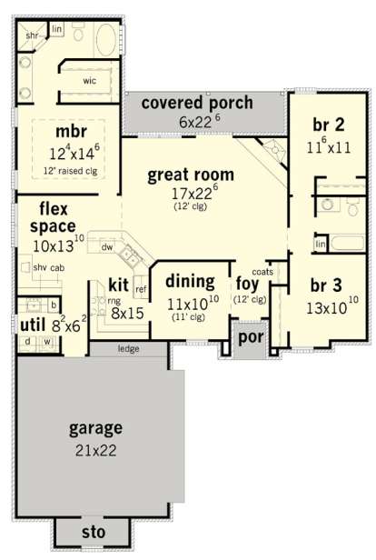 Floorplan 1 for House Plan #9035-00181