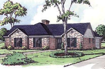 Ranch House Plan #9035-00184 Elevation Photo