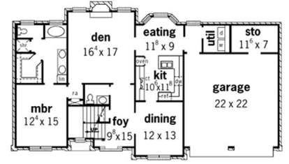 Floorplan 1 for House Plan #9035-00188