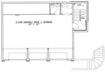 Garage/Basement Floor for House Plan #039-00251