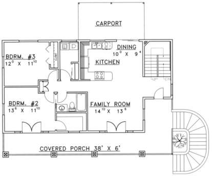 First Floor for House Plan #039-00251