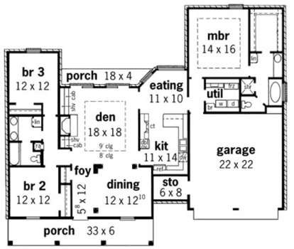 Floorplan 1 for House Plan #9035-00189