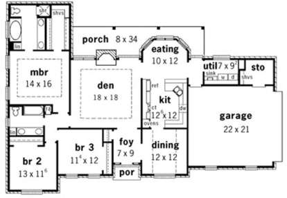 Floorplan 1 for House Plan #9035-00191