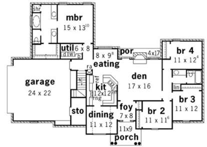 Floorplan 1 for House Plan #9035-00194