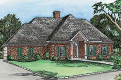 Ranch House Plan #9035-00195 Elevation Photo