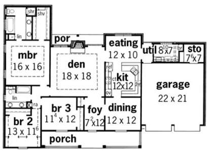 Floorplan 1 for House Plan #9035-00197