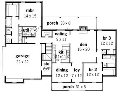 Floorplan 1 for House Plan #9035-00199