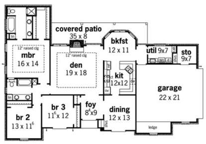 Floorplan 1 for House Plan #9035-00200