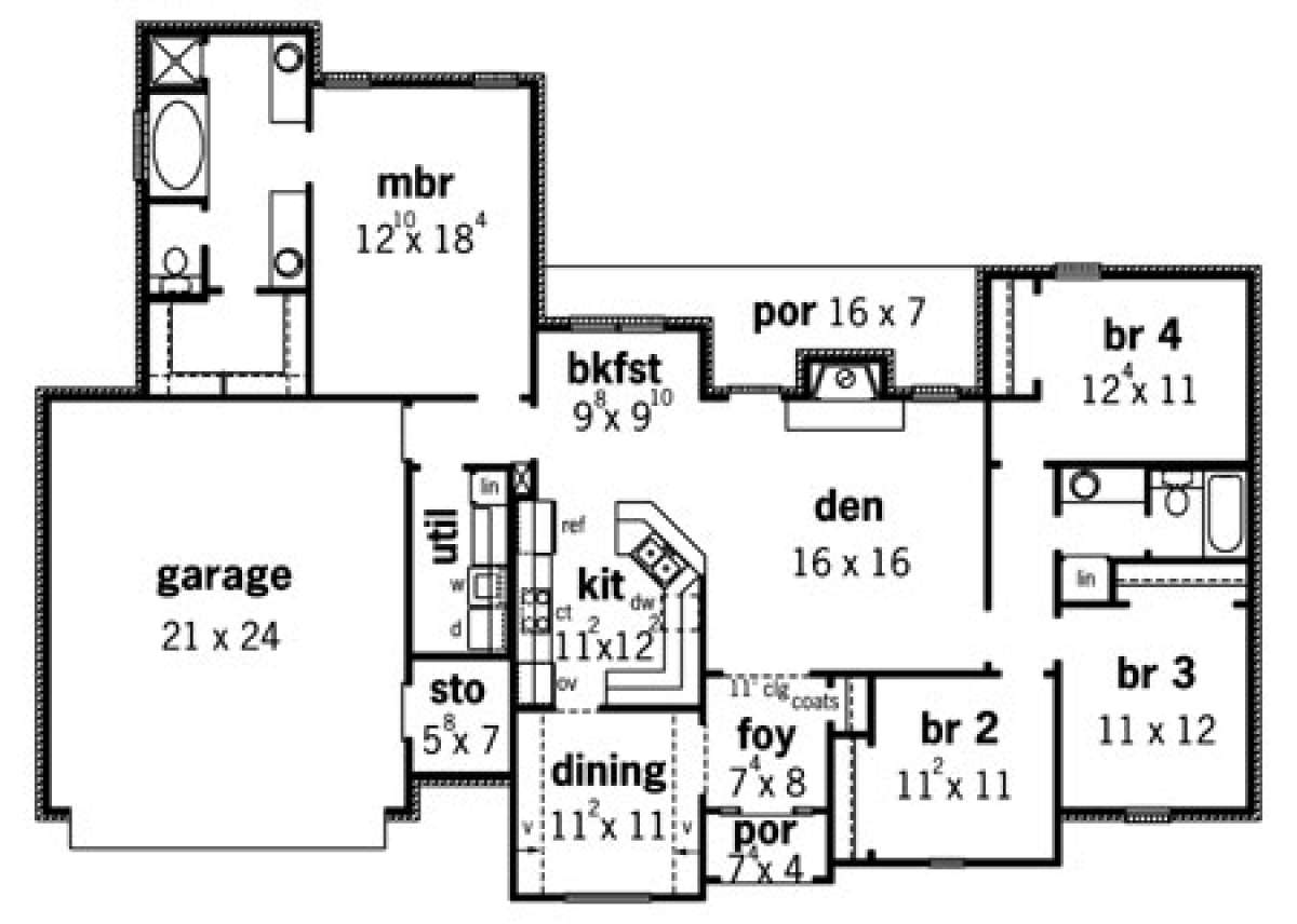 Floorplan 1 for House Plan #9035-00204