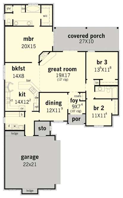 Floorplan 1 for House Plan #9035-00206