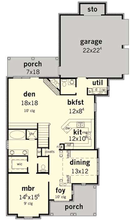 Floorplan 1 for House Plan #9035-00211