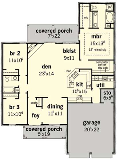 Floorplan 1 for House Plan #9035-00213