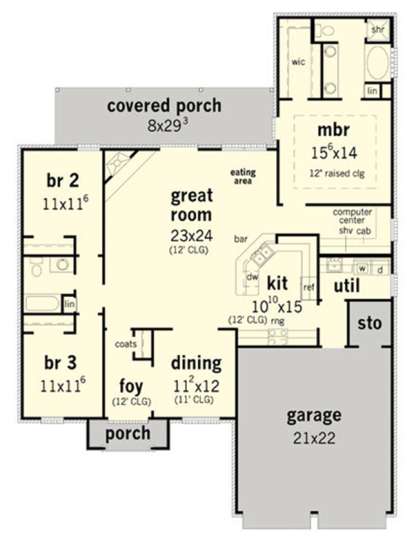 Floorplan 1 for House Plan #9035-00214