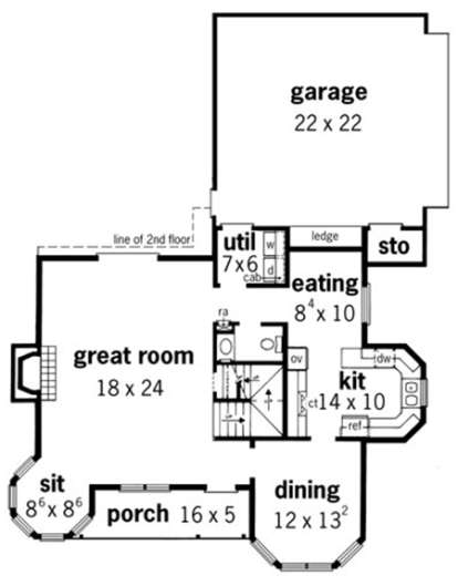 Floorplan 1 for House Plan #9035-00215