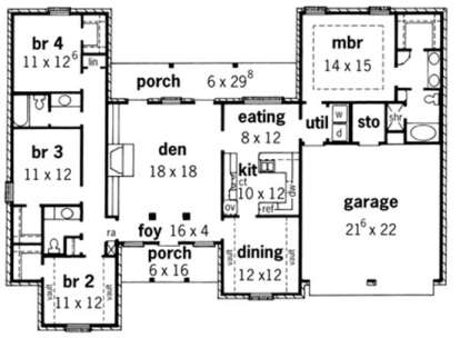 Floorplan 1 for House Plan #9035-00220