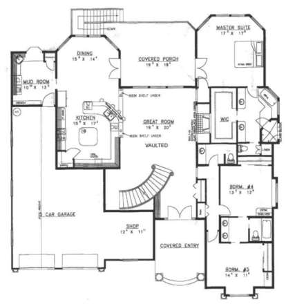 First Floor for House Plan #039-00255