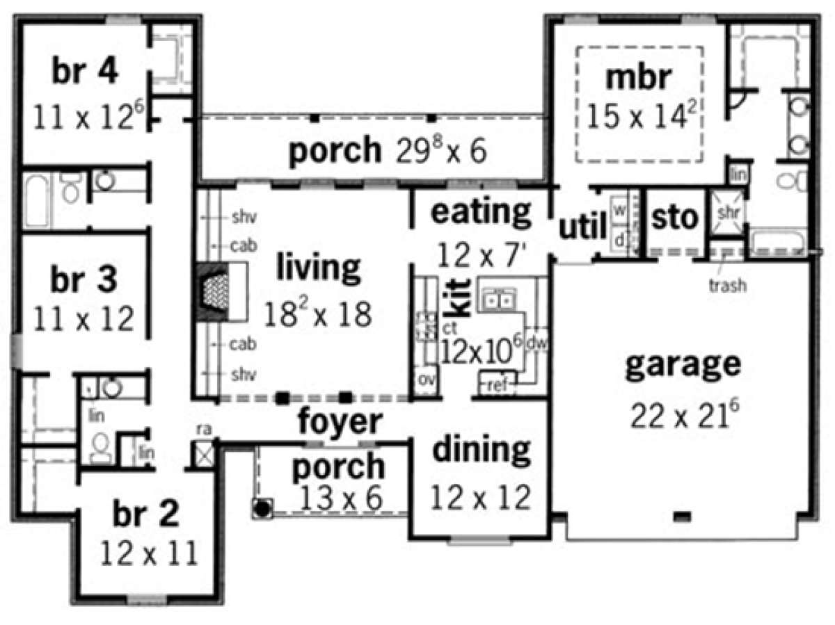Floorplan 1 for House Plan #9035-00223