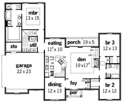 Floorplan 1 for House Plan #9035-00224