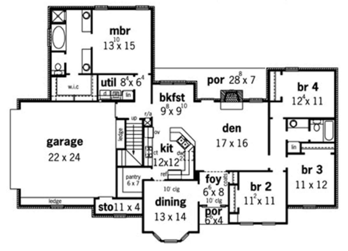 Floorplan 1 for House Plan #9035-00227