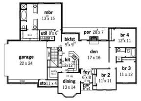 Floorplan 1 for House Plan #9035-00227