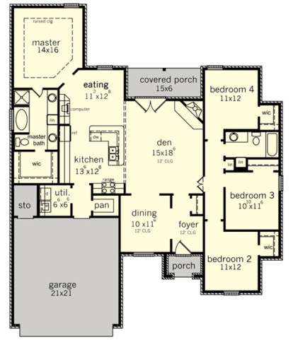 Floorplan 1 for House Plan #9035-00230