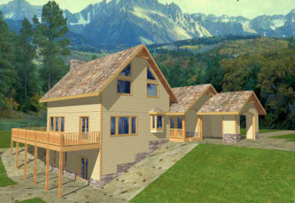 Cabin House Plan #039-00256 Elevation Photo