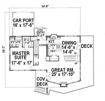 First Floor for House Plan #039-00256