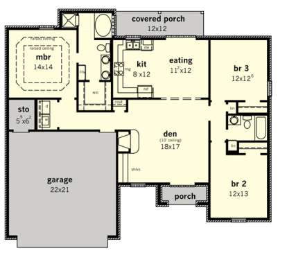 Floorplan 1 for House Plan #9035-00238