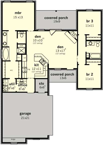 Floorplan 1 for House Plan #9035-00242