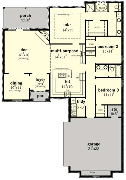 Floorplan 1 for House Plan #9035-00252