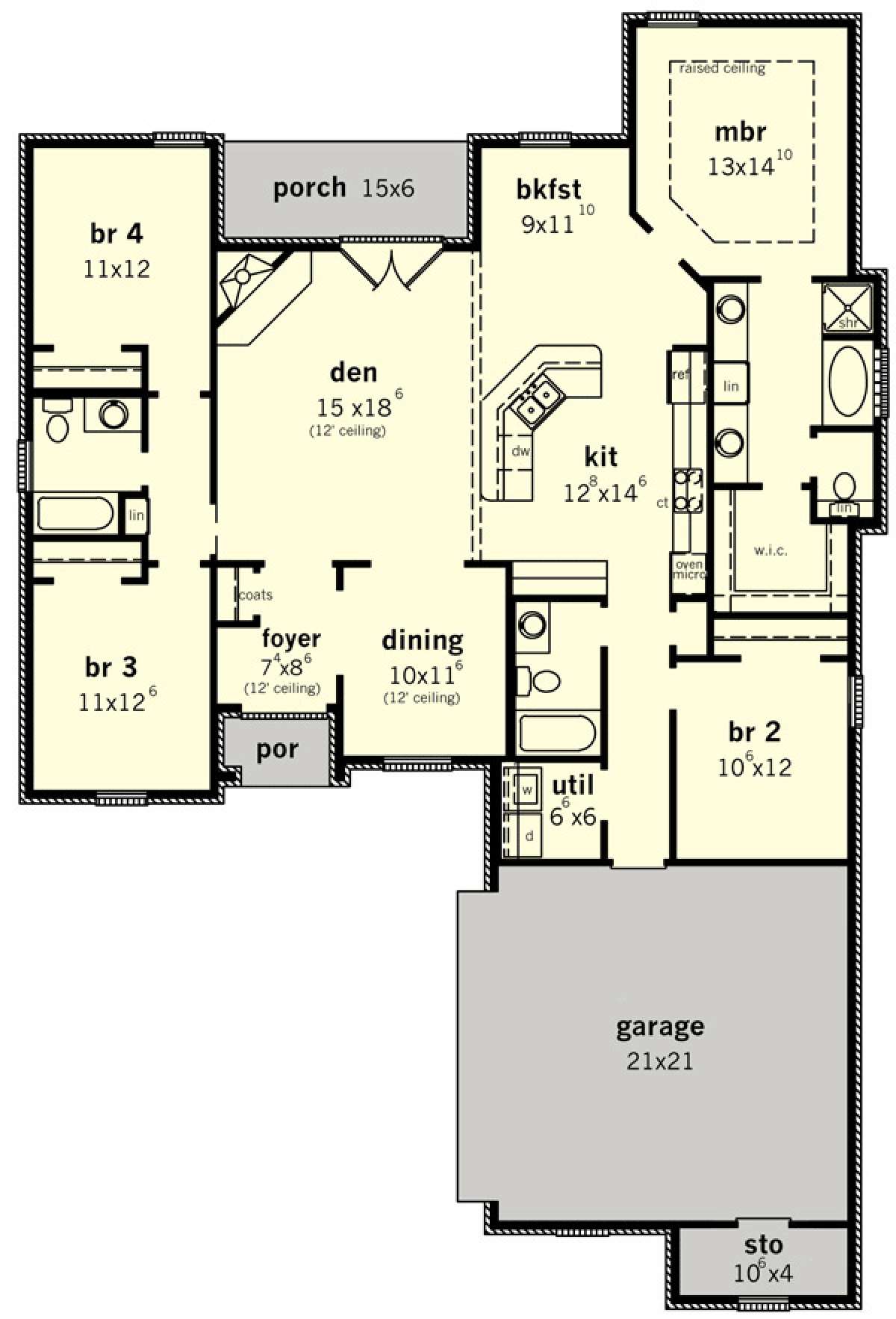 Floorplan 1 for House Plan #9035-00255
