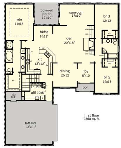 Floorplan 1 for House Plan #9035-00257