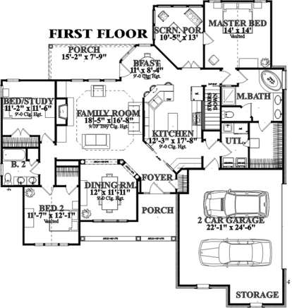 Floorplan 1 for House Plan #1070-00001