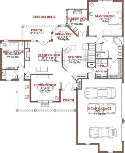 Floorplan 1 for House Plan #1070-00002