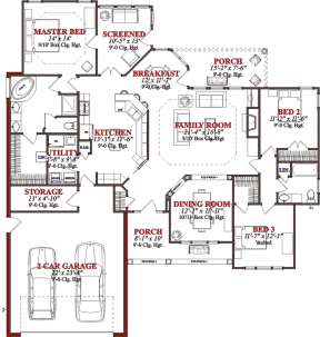 Floorplan 1 for House Plan #1070-00003